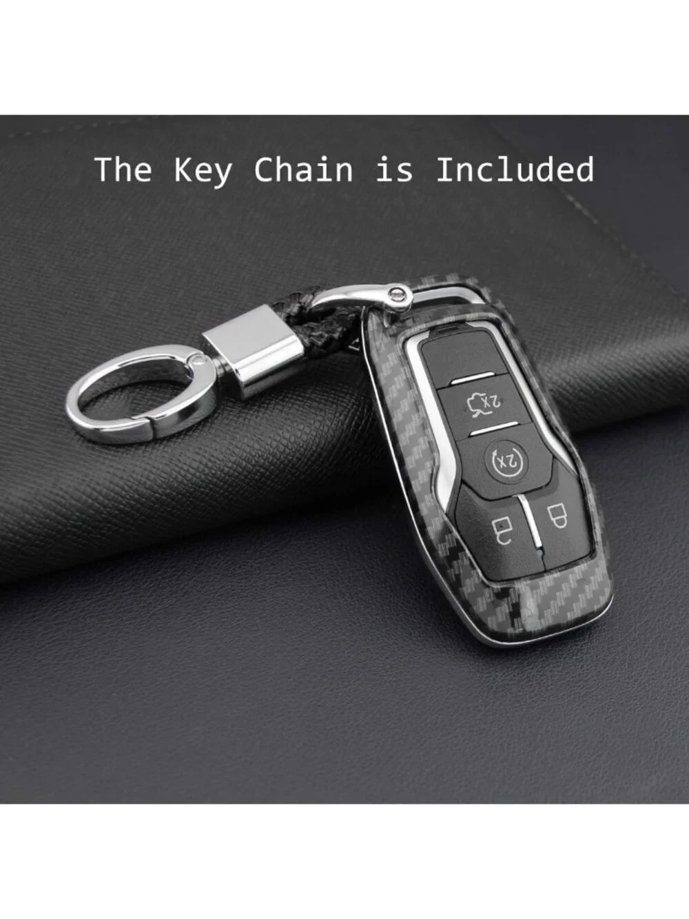 Smart Keyless Entry Remote Fob Shell for Ford F150, Mustang, Lincoln - Carbon